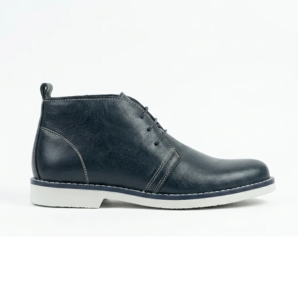 Bottine Desert Cuir Bleu Marine pour homme — Chaussures Hervé Clichy
